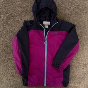 Columbia Magenta and Navy Hooded Jacket